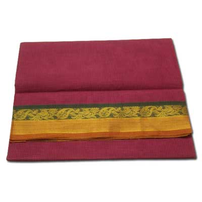 "Venkatagiri Cotton saree with checks -SLSM-97 - Click here to View more details about this Product